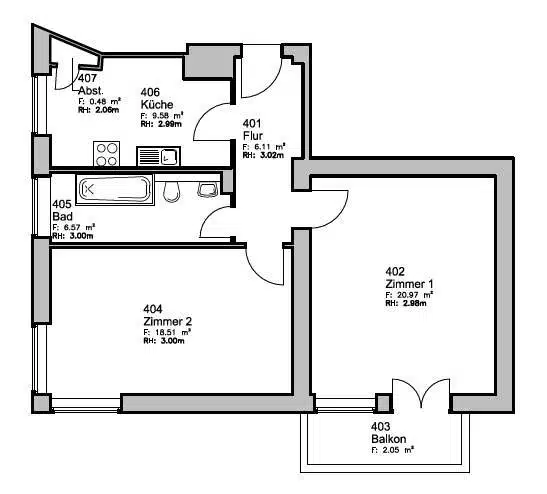 Grundriss - Kapitalanlage: Sehr gepflegte vermietete Eigentumswohnung in zentraler Lage Tempelhofs zu verkaufen!
